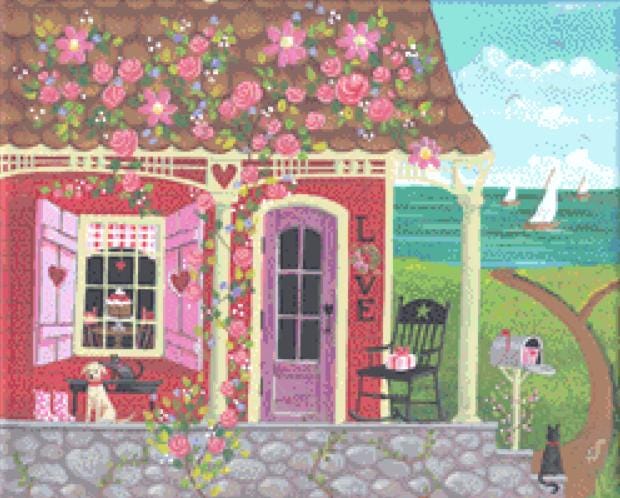 Sweet Valentine (Small) counted cross stitch pattern by Kim Leo licensed by JMS Art Licensing