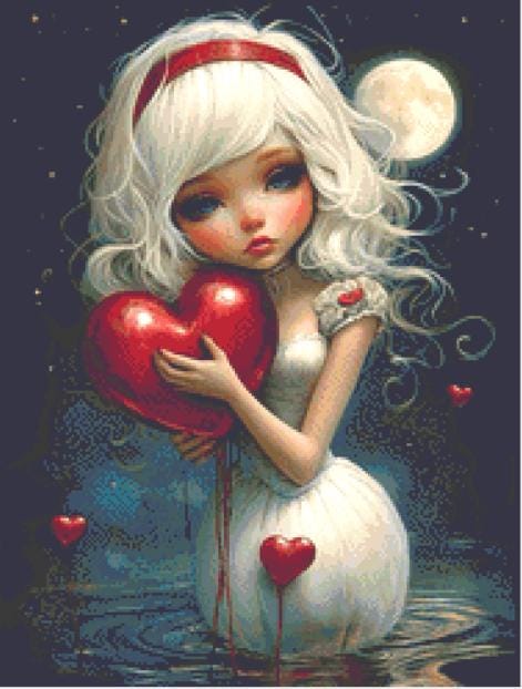 Lovesick (Small) counted cross stitch pattern by Ingrid Jean