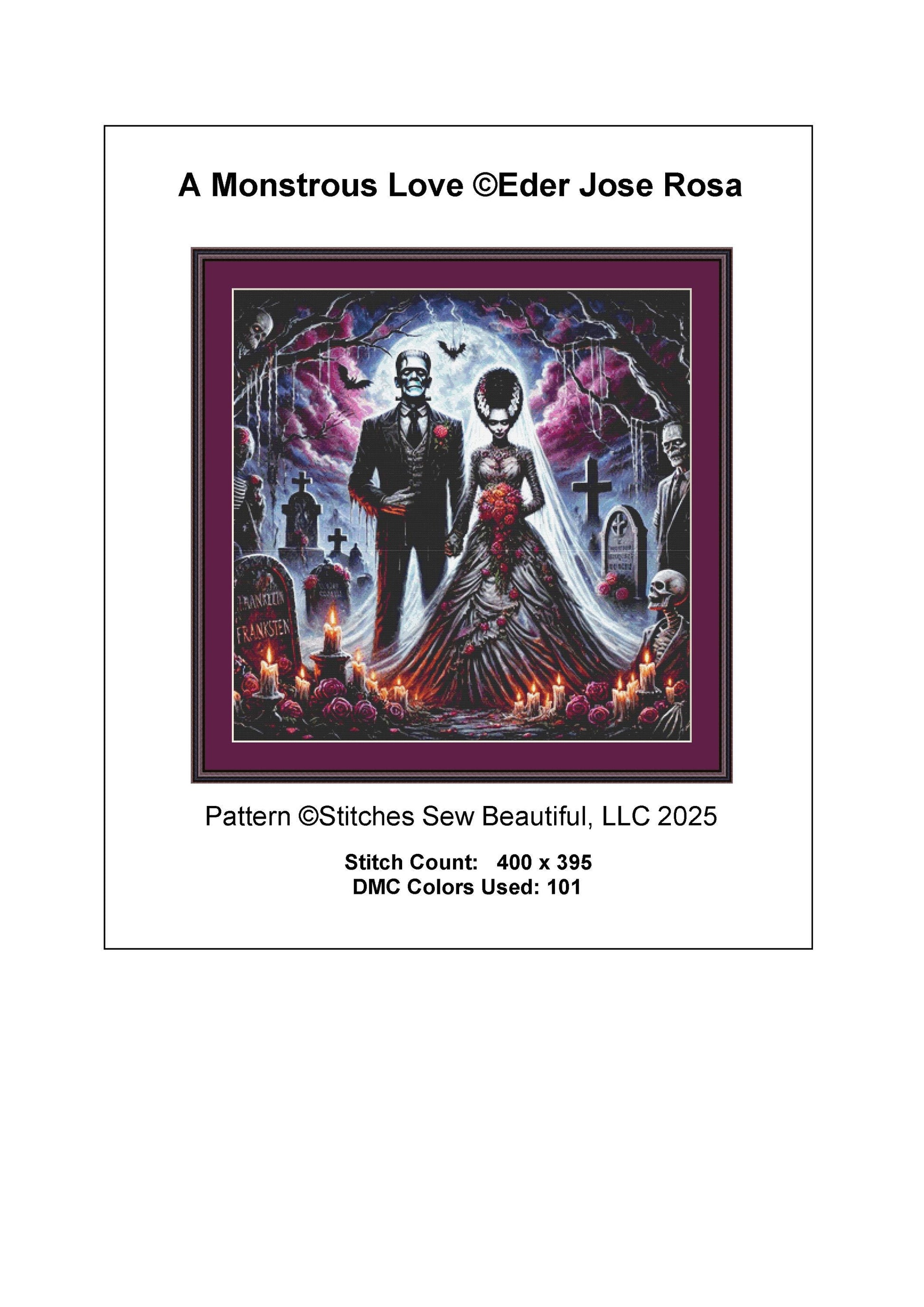 A Monstrous Love cross stitch pattern by Eder Jose Rosa