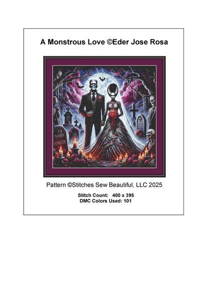 A Monstrous Love cross stitch pattern by Eder Jose Rosa