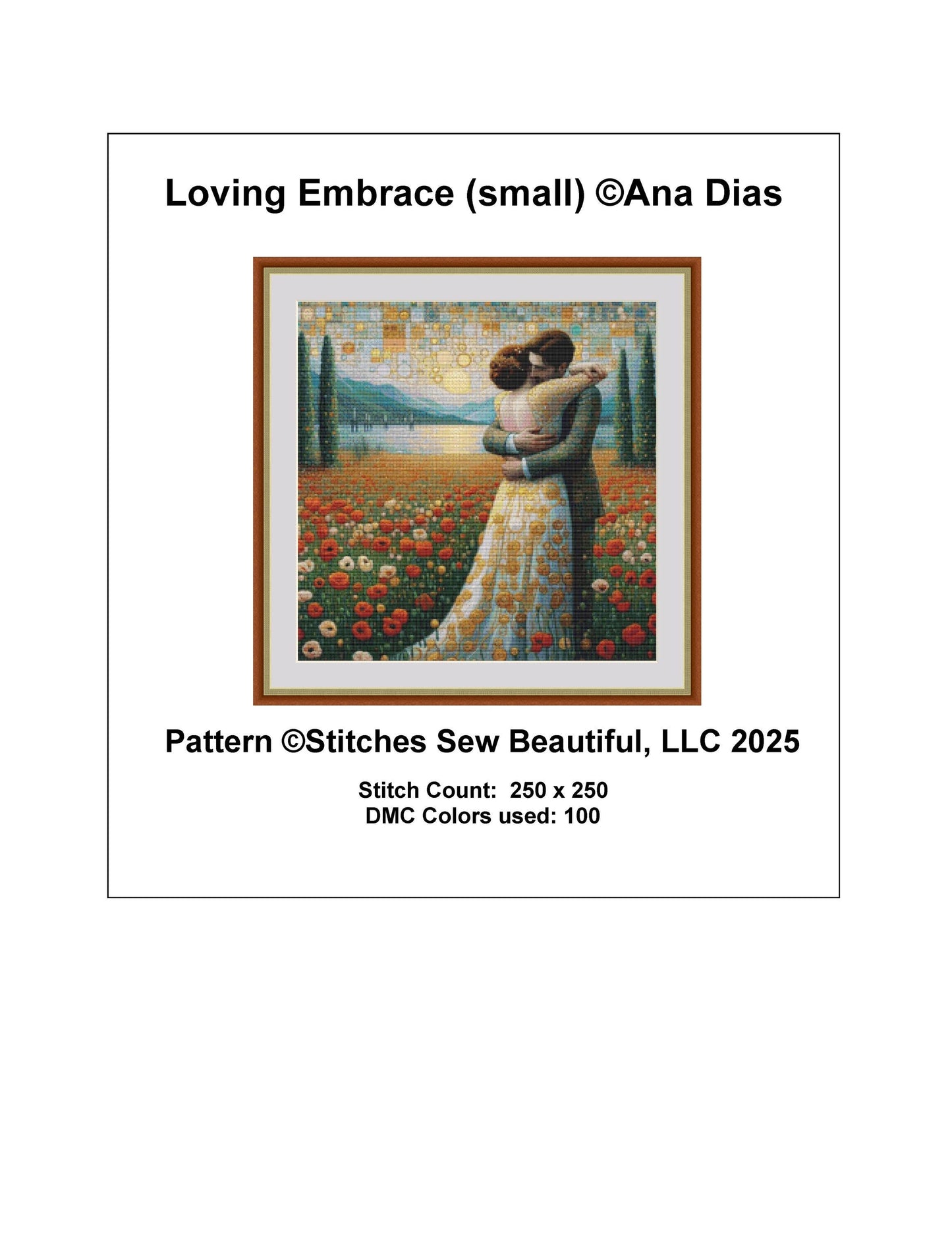 Loving Embrace (Small) counted cross stitch pattern by Ana Dias