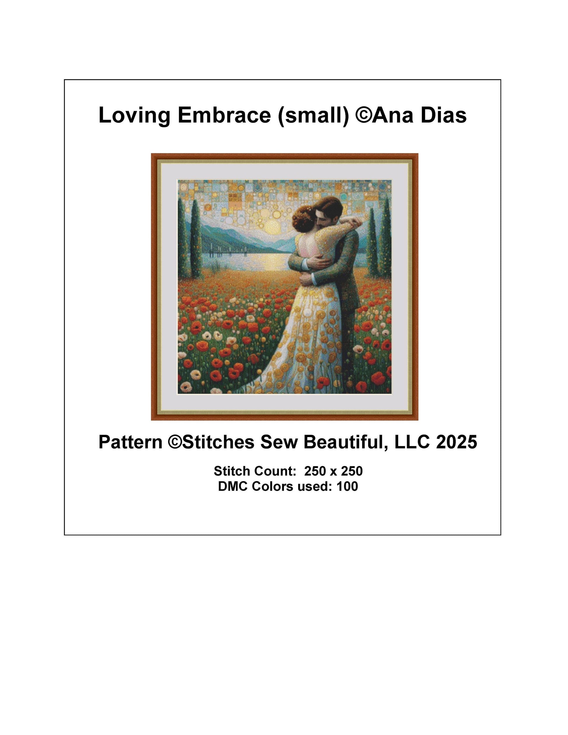 Loving Embrace (Small) counted cross stitch pattern by Ana Dias