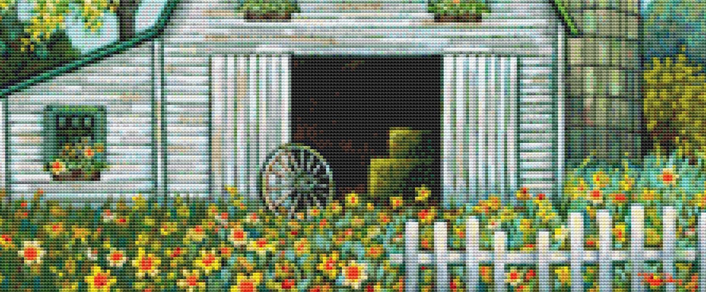 Daffodil Farm (Small) counted cross stitch pattern by Peggy Davis/Porterfields Fine Art Licensing