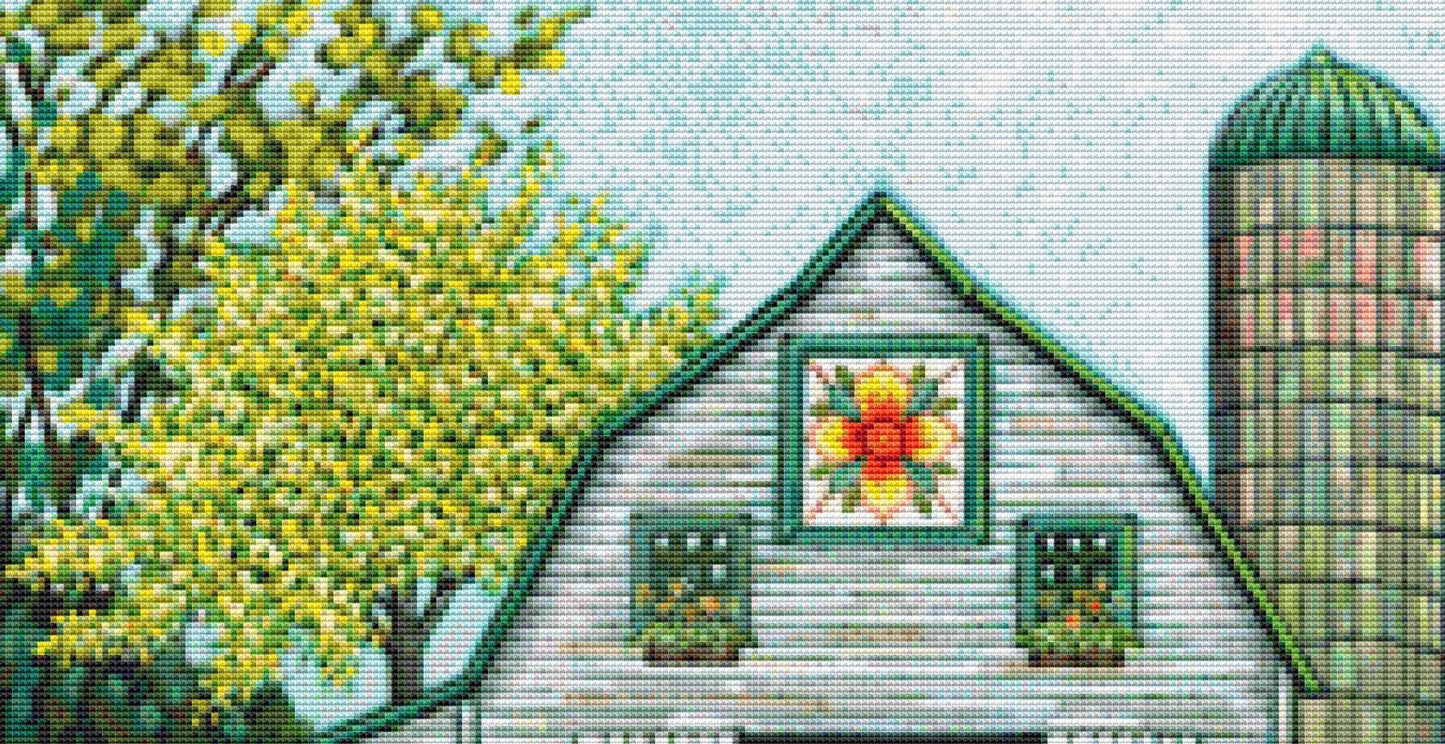Daffodil Farm (Small) counted cross stitch pattern by Peggy Davis/Porterfields Fine Art Licensing