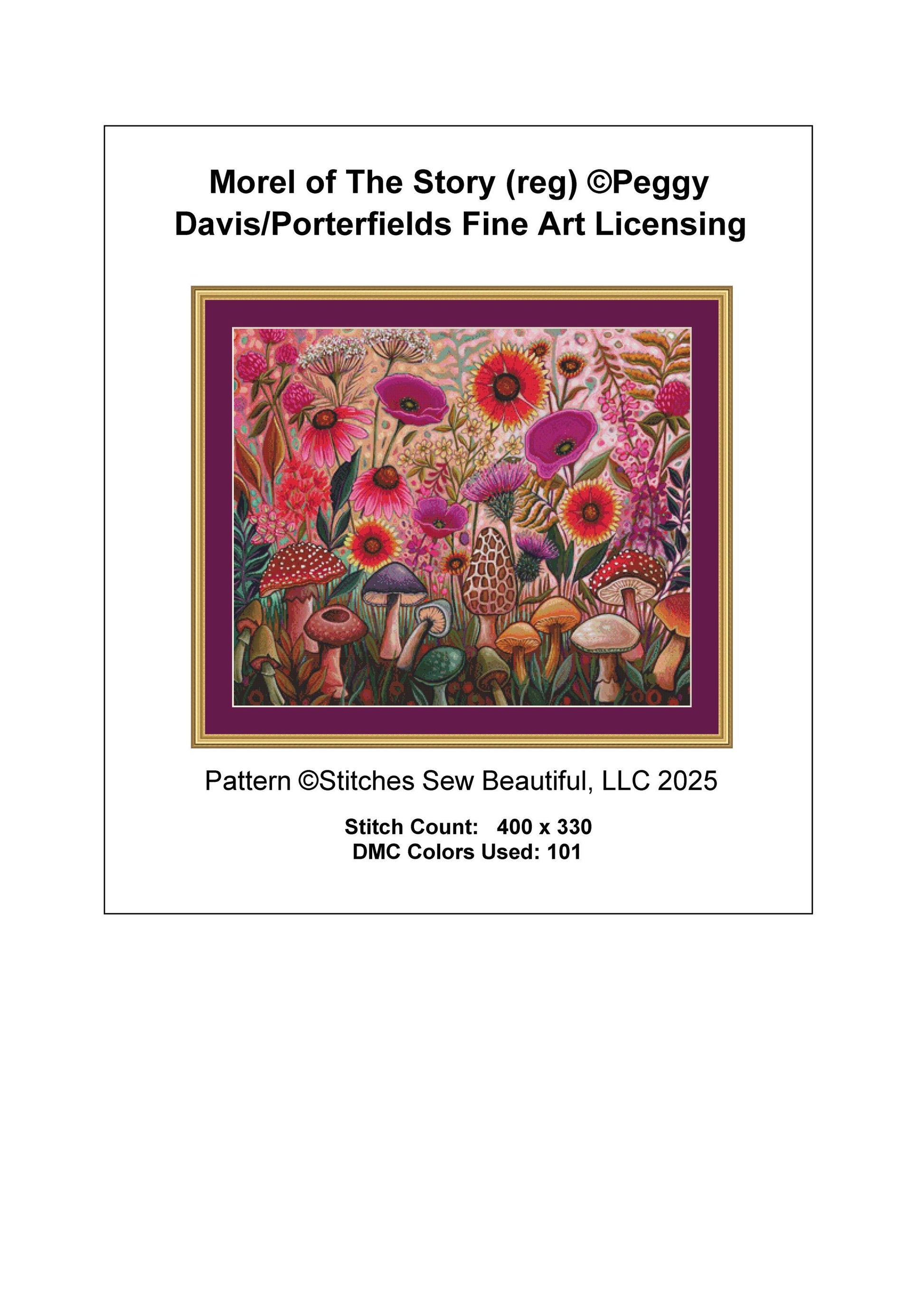 Morel of The Story counted cross stitch pattern by Peggy Davis/Porterfields Fine Art Licensing