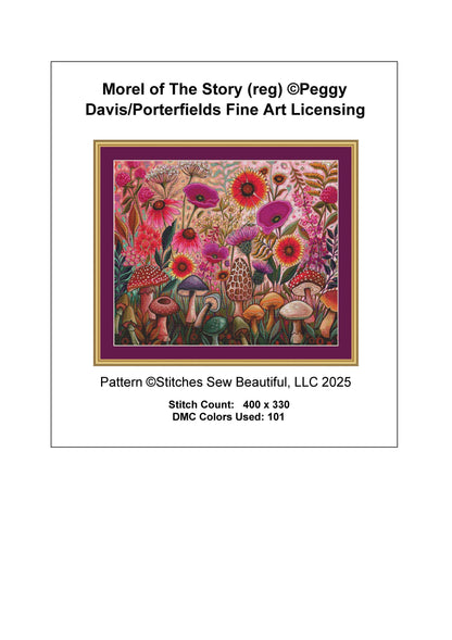 Morel of The Story counted cross stitch pattern by Peggy Davis/Porterfields Fine Art Licensing