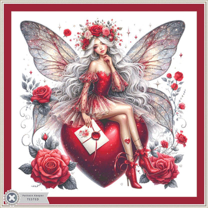 Valentine Fairy No. 8 (Max Size/Color) counted cross stitch pattern by Art Outrageous