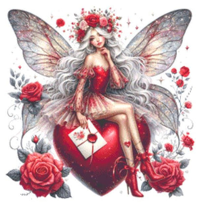 Valentine Fairy No. 8 (Small) counted cross stitch pattern by Art Outrageous