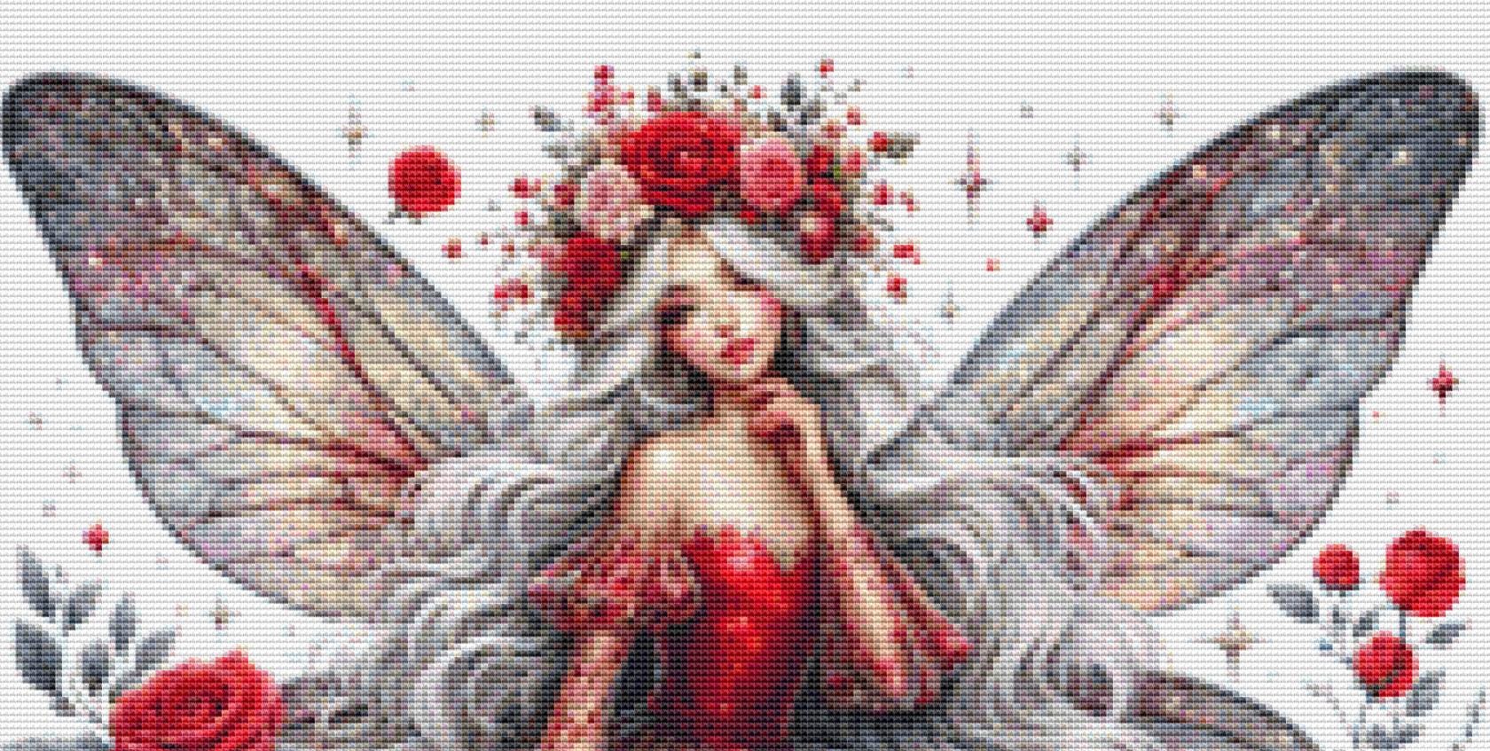 Valentine Fairy No. 8 (Small) counted cross stitch pattern by Art Outrageous