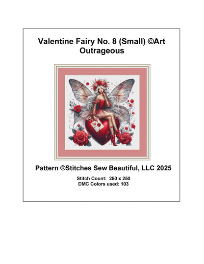 Valentine Fairy No. 8 (Small) counted cross stitch pattern by Art Outrageous