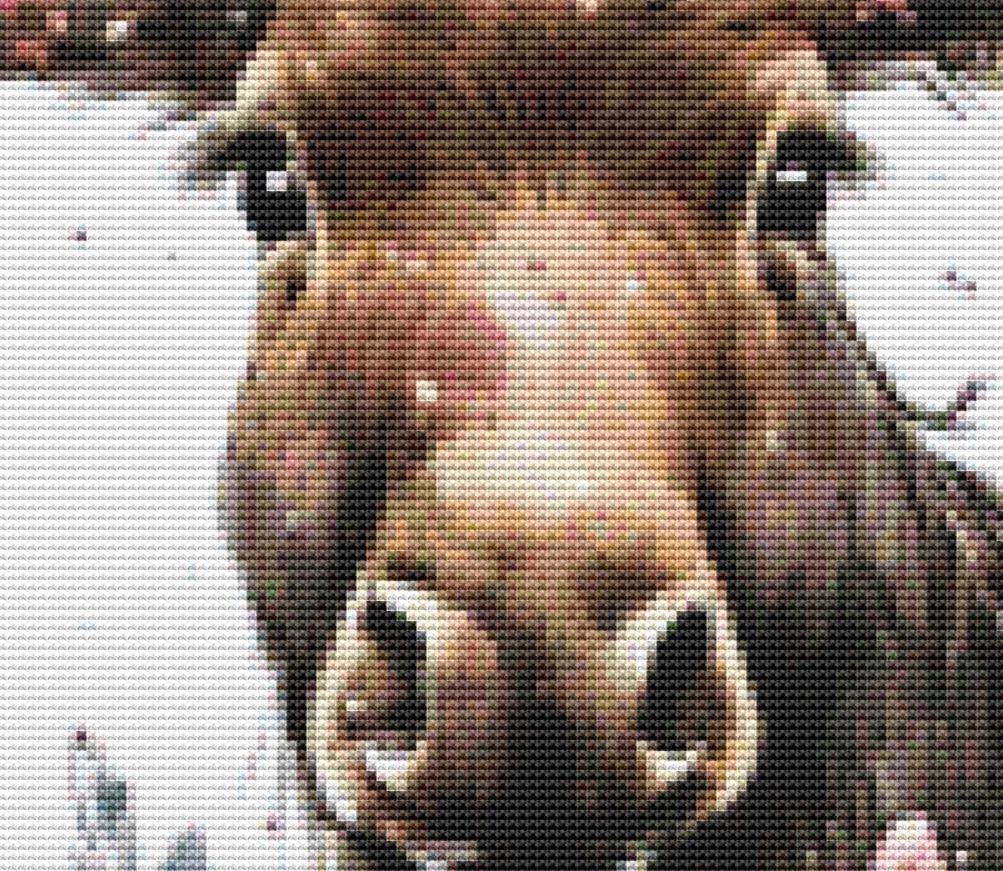 Moose Flowers (Small) counted cross stitch pattern by Cedar Grove Graphics