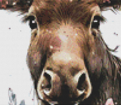Moose Flowers (Small) counted cross stitch pattern by Cedar Grove Graphics