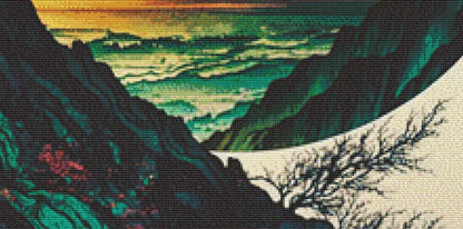 Treescape counted cross stitch pattern by Peaceful Art Colors