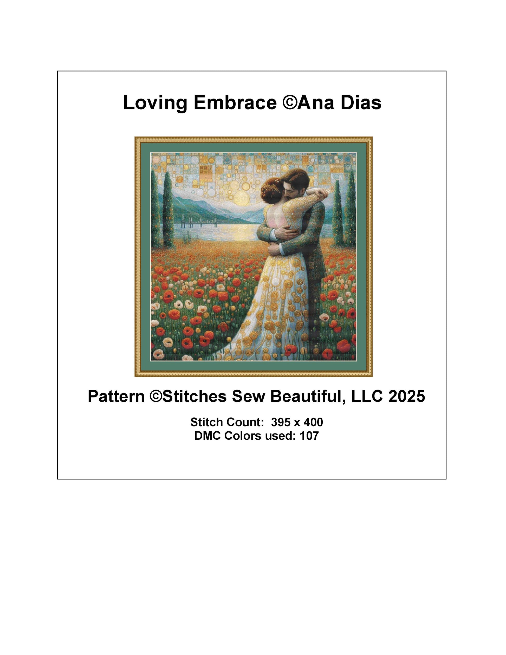 Loving Embrace counted cross stitch pattern by Ana Dias