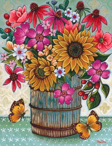 Glorious Summer Golds counted cross stitch pattern by Peggy Davis/Porterfields Fine Art Licensing