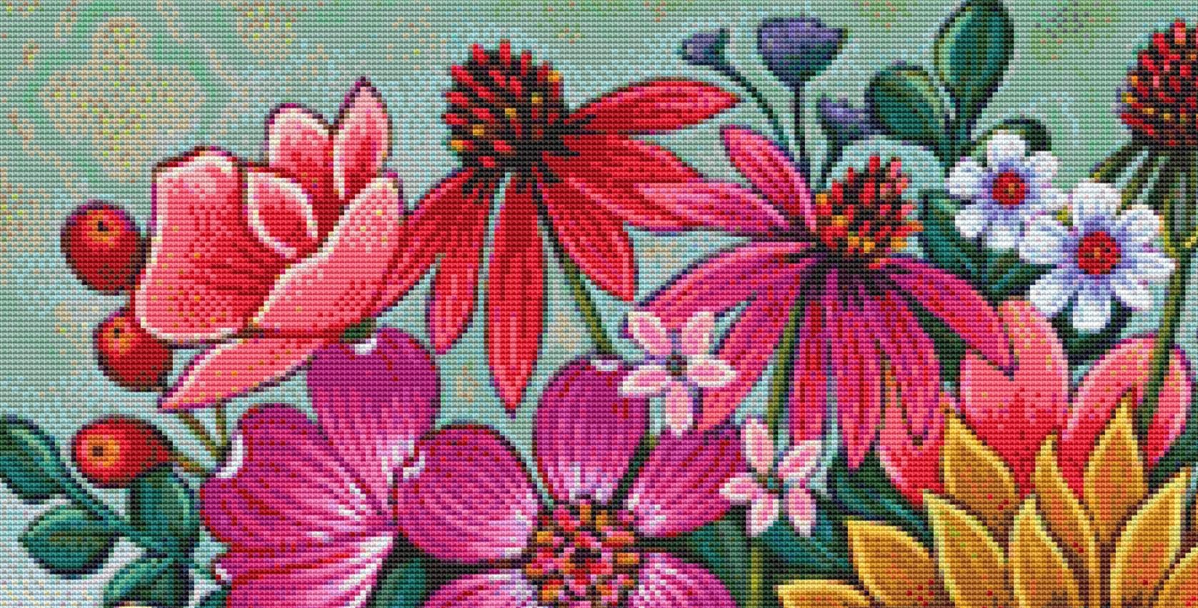 Glorious Summer Golds counted cross stitch pattern by Peggy Davis/Porterfields Fine Art Licensing