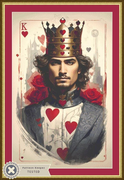 King of Hearts counted cross stitch pattern by Eder Jose Rosa