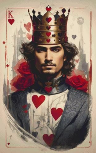 King of Hearts counted cross stitch pattern by Eder Jose Rosa