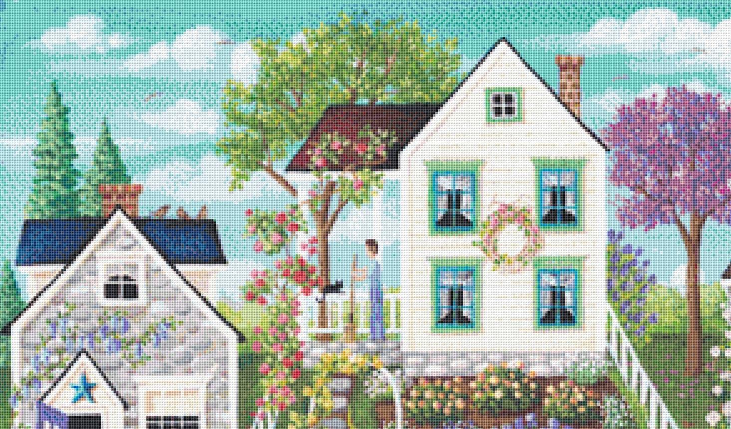 Home and Garden Show counted cross stitch pattern by Kim Leo licensed by JMS Art Licensing