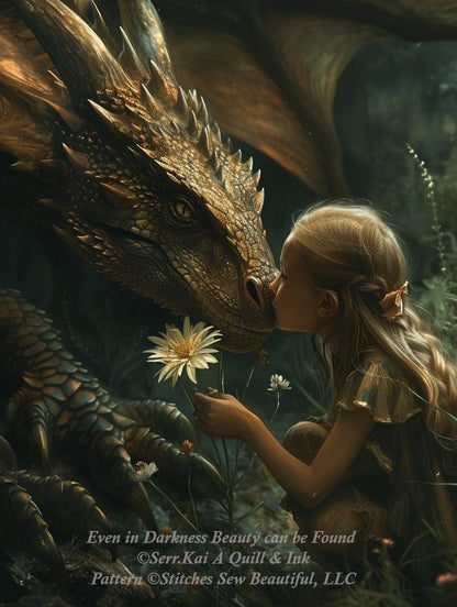 Even in Darkness Beauty can be Found counted cross stitch pattern by Serr.Kai A Quill & Ink