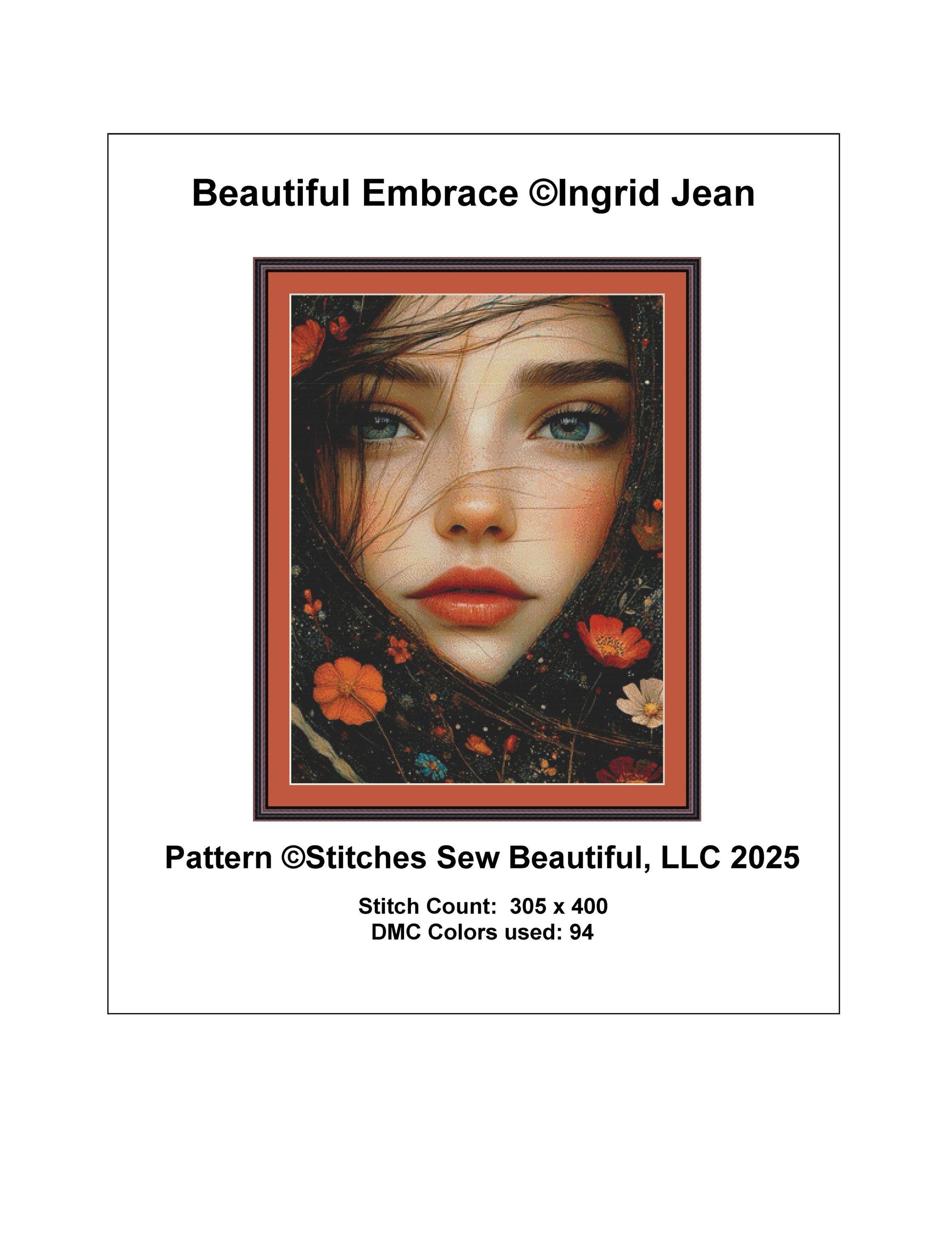 Beautiful Embrace counted cross stitch pattern by Ingrid Jean