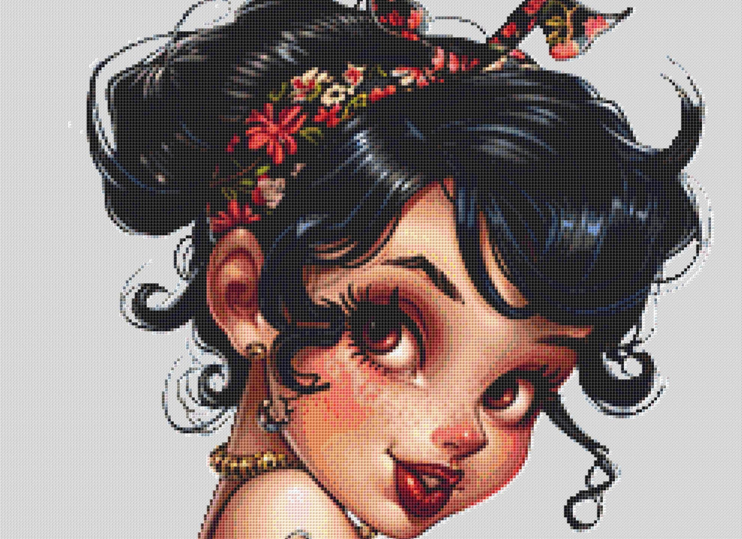 Pinup Betty No. 1 counted cross stitch pattern by Promptly Imagined