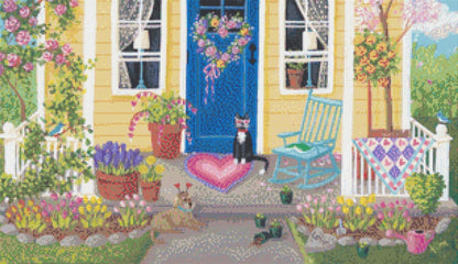 Home is Where the Heart Is counted cross stitch pattern by Kim Leo licensed by JMS Art Licensing