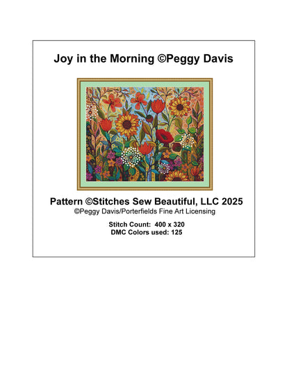 Joy in the Morning counted cross stitch pattern by Peggy Davis/Porterfields Fine Art Licensing