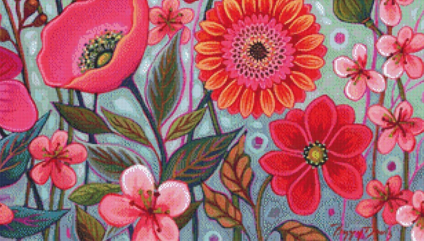 Shady Garden counted cross stitch pattern by Peggy Davis/Porterfields Fine Art Licensing