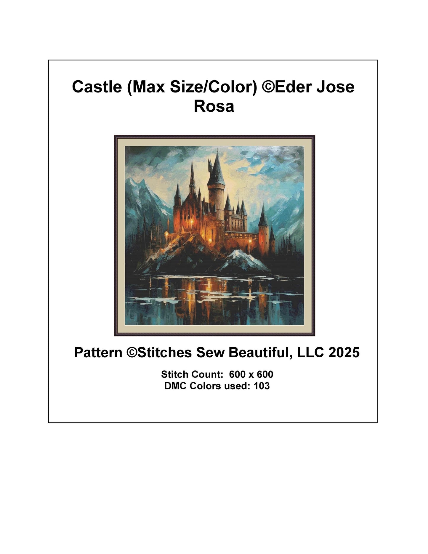Castle (Max Size) counted cross stitch pattern by Eder Jose Rosa