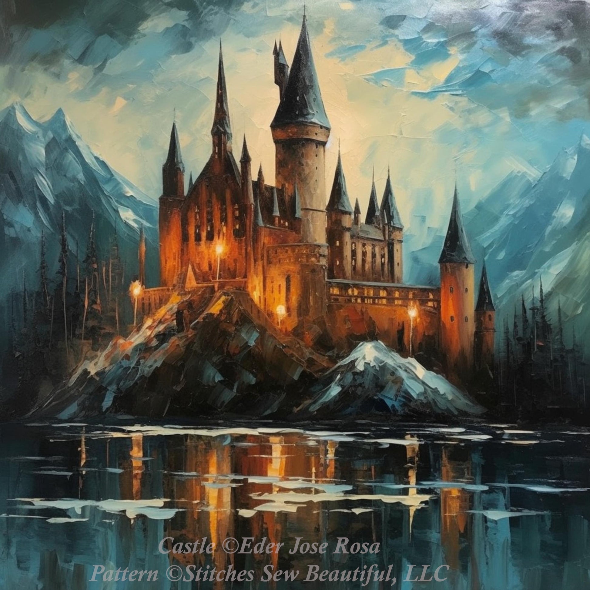Castle (Small) counted cross stitch pattern by Eder Jose Rosa