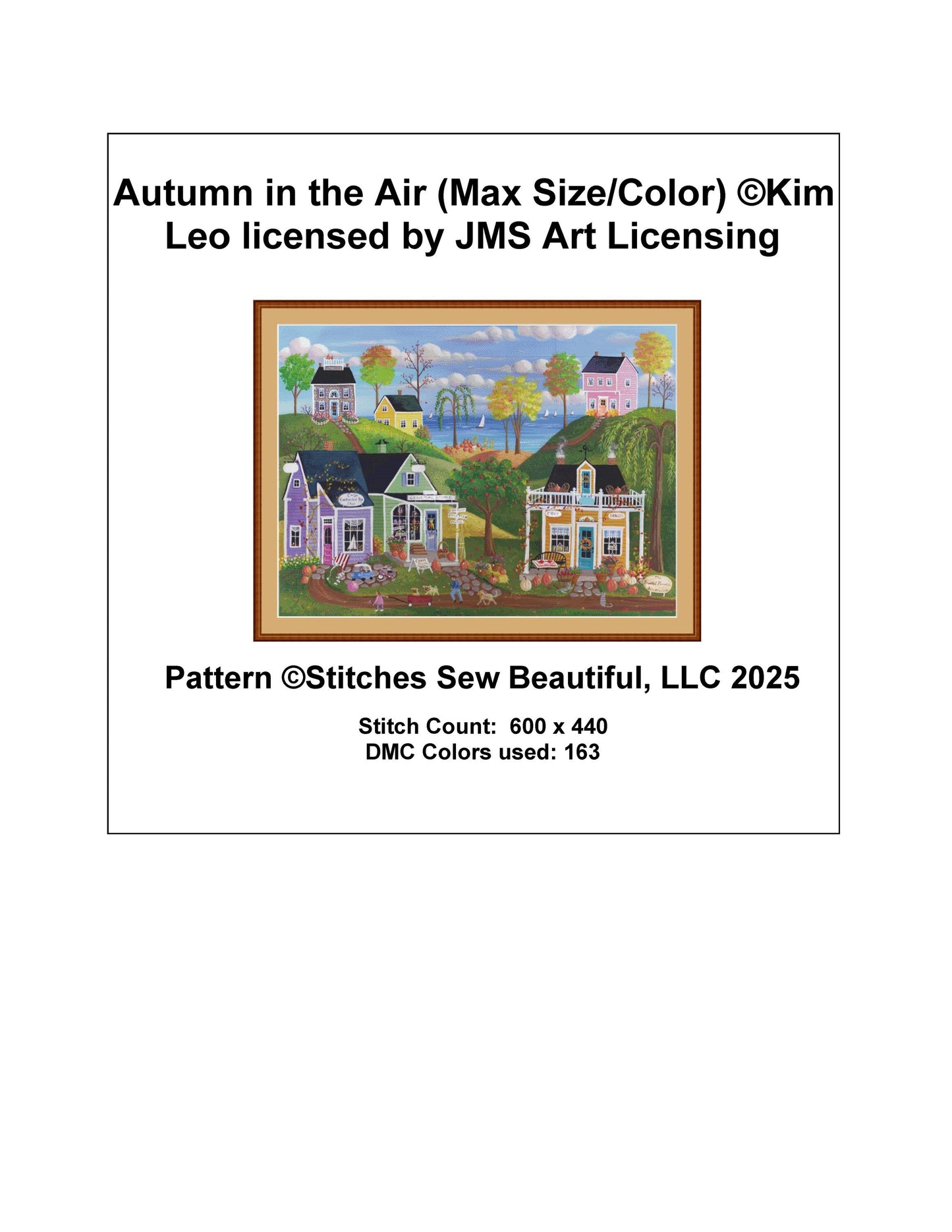 Autumn in the Air (Max Size/Color) counted cross stitch pattern by Kim Leo licensed by JMS Art Licensing