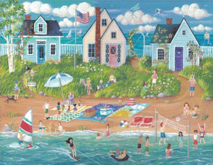 Beach Party counted cross stitch pattern by Kim Leo licensed by JMS Art Licensing
