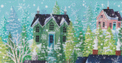 Snow Frosted Fun counted cross stitch pattern by Kim Leo licensed by  JMS Art Licensing
