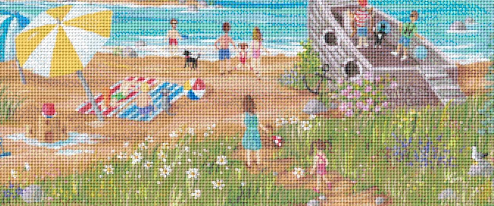 Sun Day Fun Day counted cross stitch pattern by Kim Leo licensed by JM ...