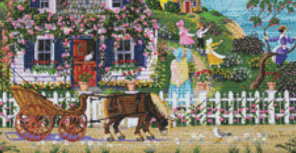 Rambling Rose Cottage (Small) counted cross stitch pattern by Joseph Holodook/Porterfields Fine Art Licensing