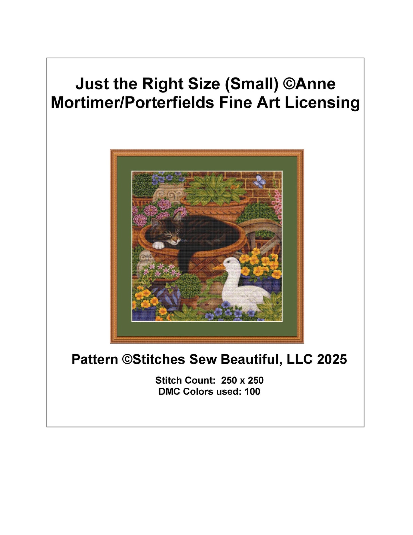 Just the Right Size (Small) counted cross stitch pattern by Anne Mortimer/Porterfields Fine Art Licensing