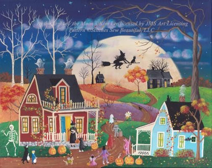 By the Light of the Moon (Small) counted cross stitch pattern by Kim Leo licensed by JMS Art Licensing