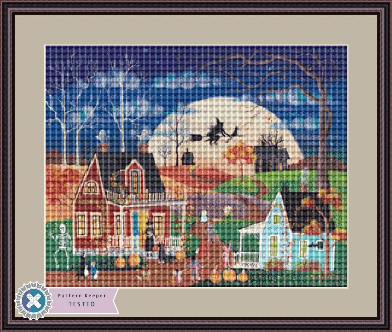 By the Light of the Moon (Small) counted cross stitch pattern by Kim Leo licensed by JMS Art Licensing