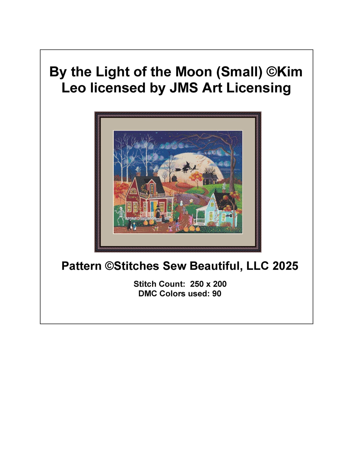 By the Light of the Moon (Small) counted cross stitch pattern by Kim Leo licensed by JMS Art Licensing