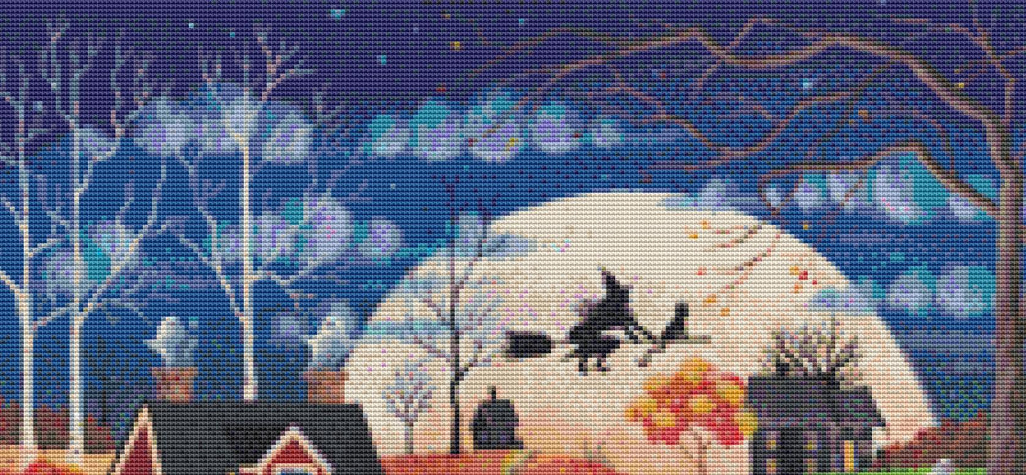 By the Light of the Moon (Small) counted cross stitch pattern by Kim Leo licensed by JMS Art Licensing