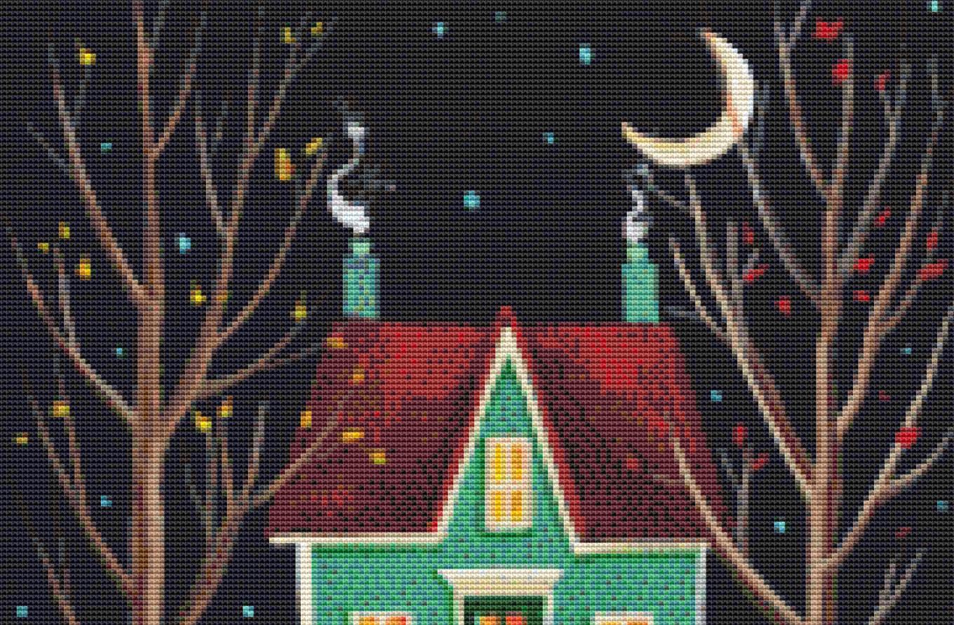 Autumn Mosaic 16 (Small) counted cross stitch pattern by Kim Leo licensed by JMS Art Licensing