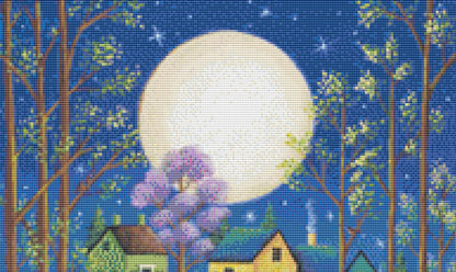 New Moon (Small) counted cross stitch pattern by Kim Leo licensed by JMS Art Licensing