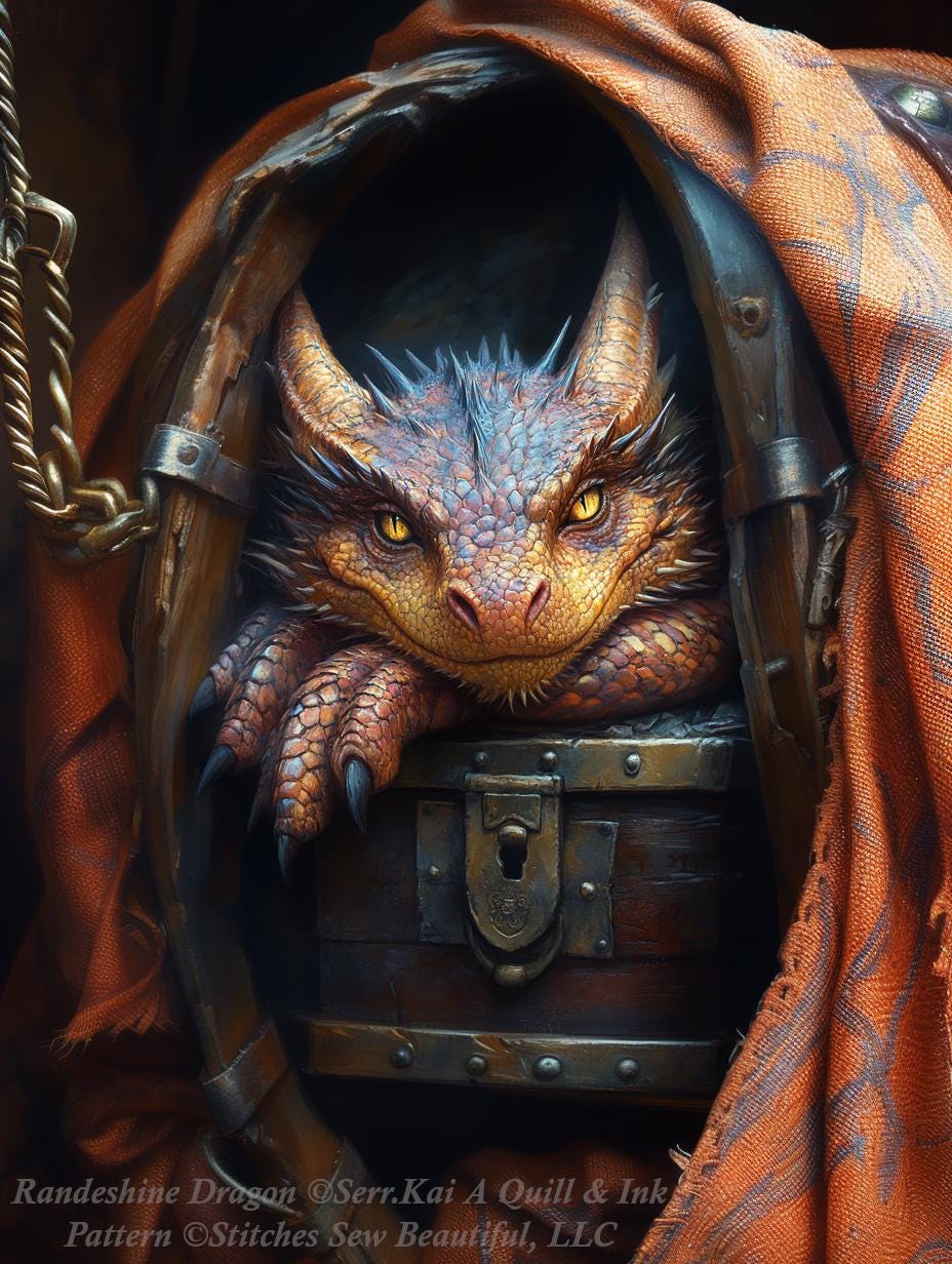 Randeshine Dragon counted cross stitch pattern by Serr.Kai A Quill & Ink