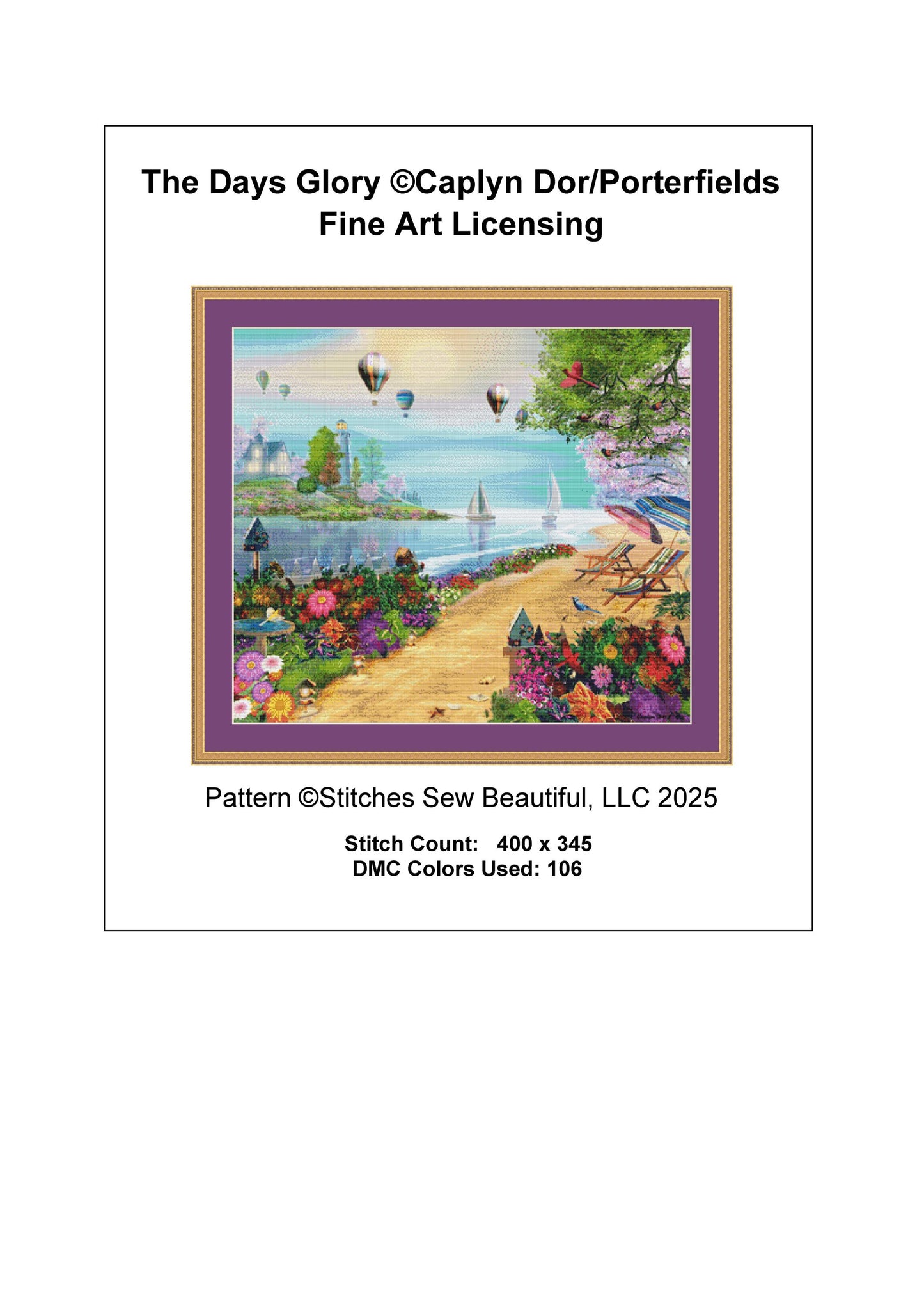 The Days Glory cross stitch pattern © Caplyn Dor/Porterfields Fine Art Licensing