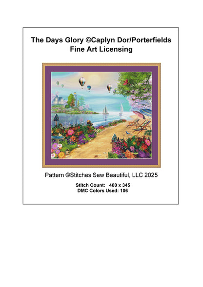 The Days Glory cross stitch pattern © Caplyn Dor/Porterfields Fine Art Licensing