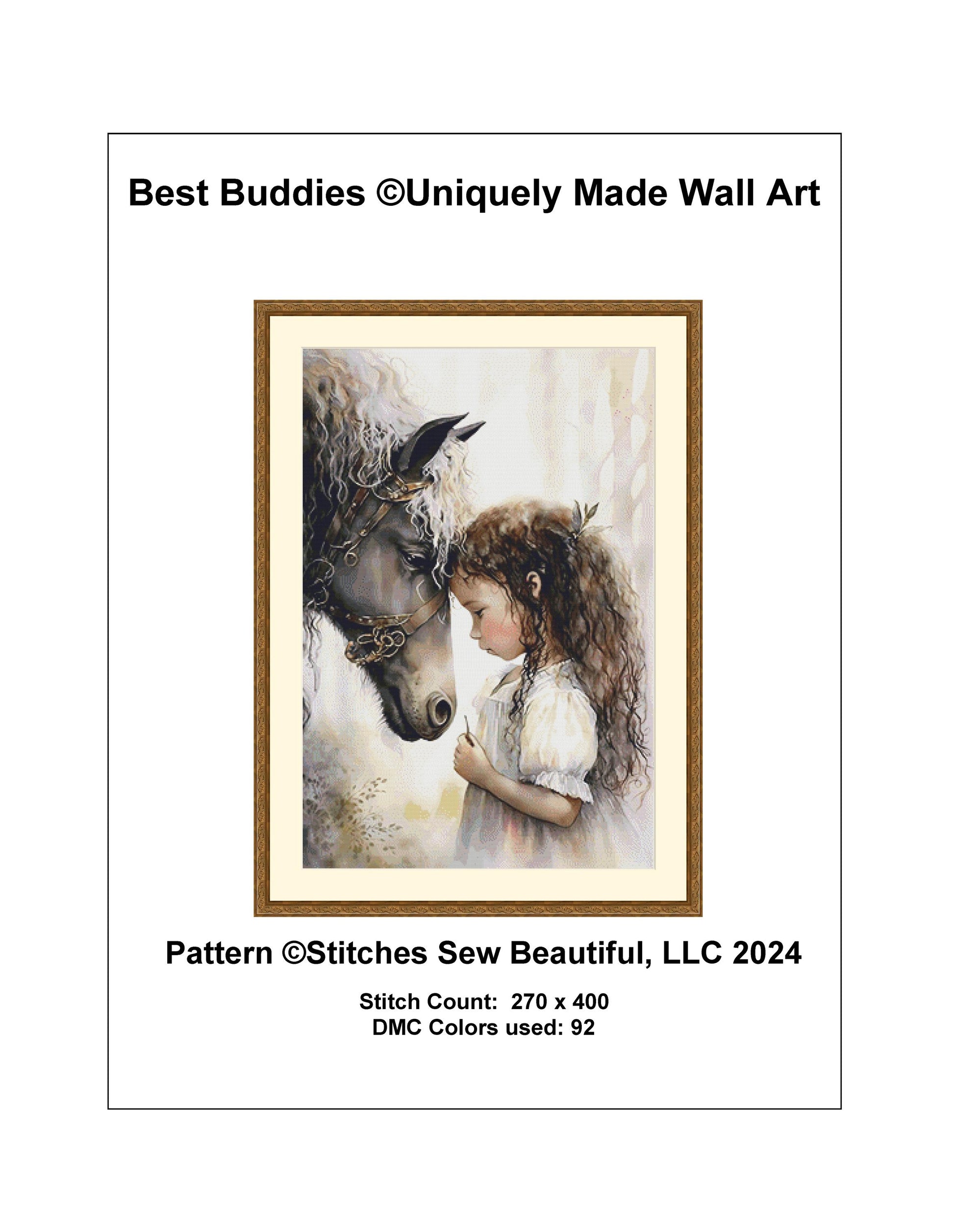 Best Buddies counted cross stitch pattern by Uniquely Made Wall Art
