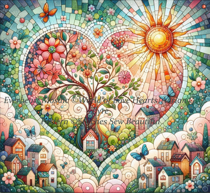 Everheart Mosaic (Small) counted cross stitch pattern by World of Love Hearts/Adrian G. Eyre