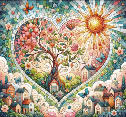 Everheart Mosaic counted cross stitch pattern by World of Love Hearts/Adrian G. Eyre