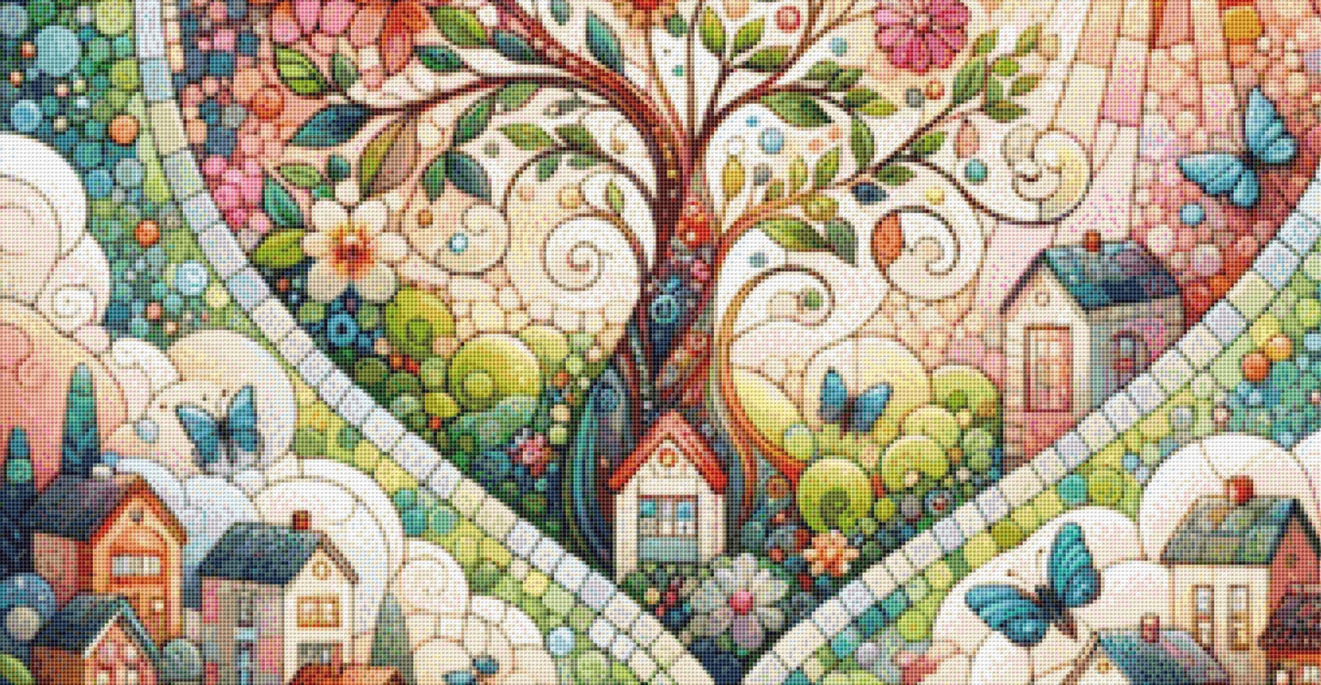 Everheart Mosaic counted cross stitch pattern by World of Love Hearts/Adrian G. Eyre